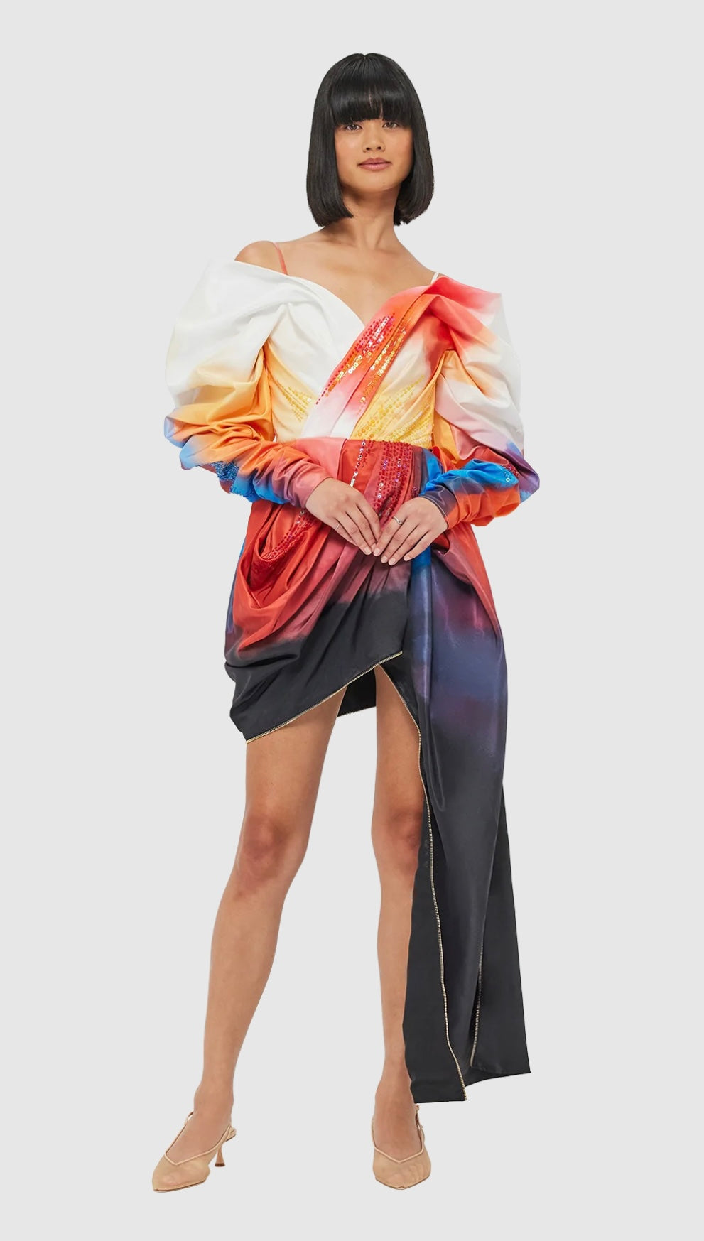 Leo Lin Danielle Draped Mini Dress Size 12