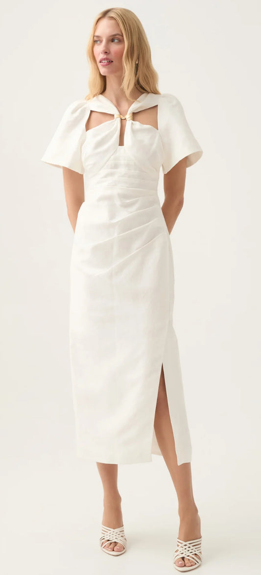 Aje Presence Twisted Midi Dress Size 16